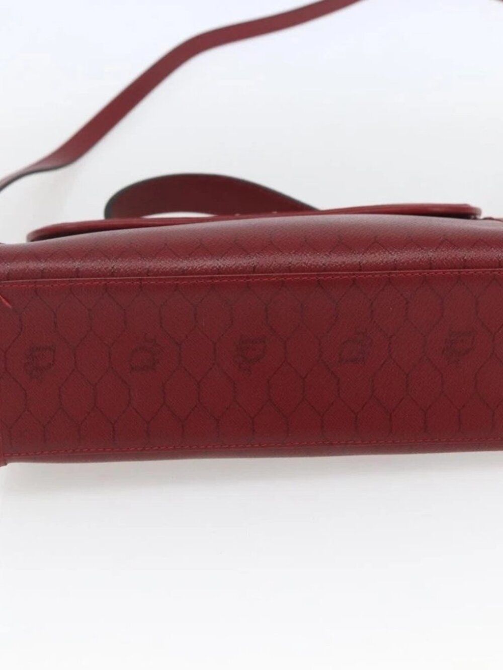 Christian Dior Honeycomb Canvas Hand Bag PVC Leather 2way Red Gold - Picture 6 of 15